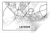 Muurstickers - Sticker Folie - Kaart - Leiden - Nederland - 120x80 cm - Plakfolie - Muurstickers Kinderkamer - Zelfklevend Behang - Zelfklevend behangpapier - Stickerfolie