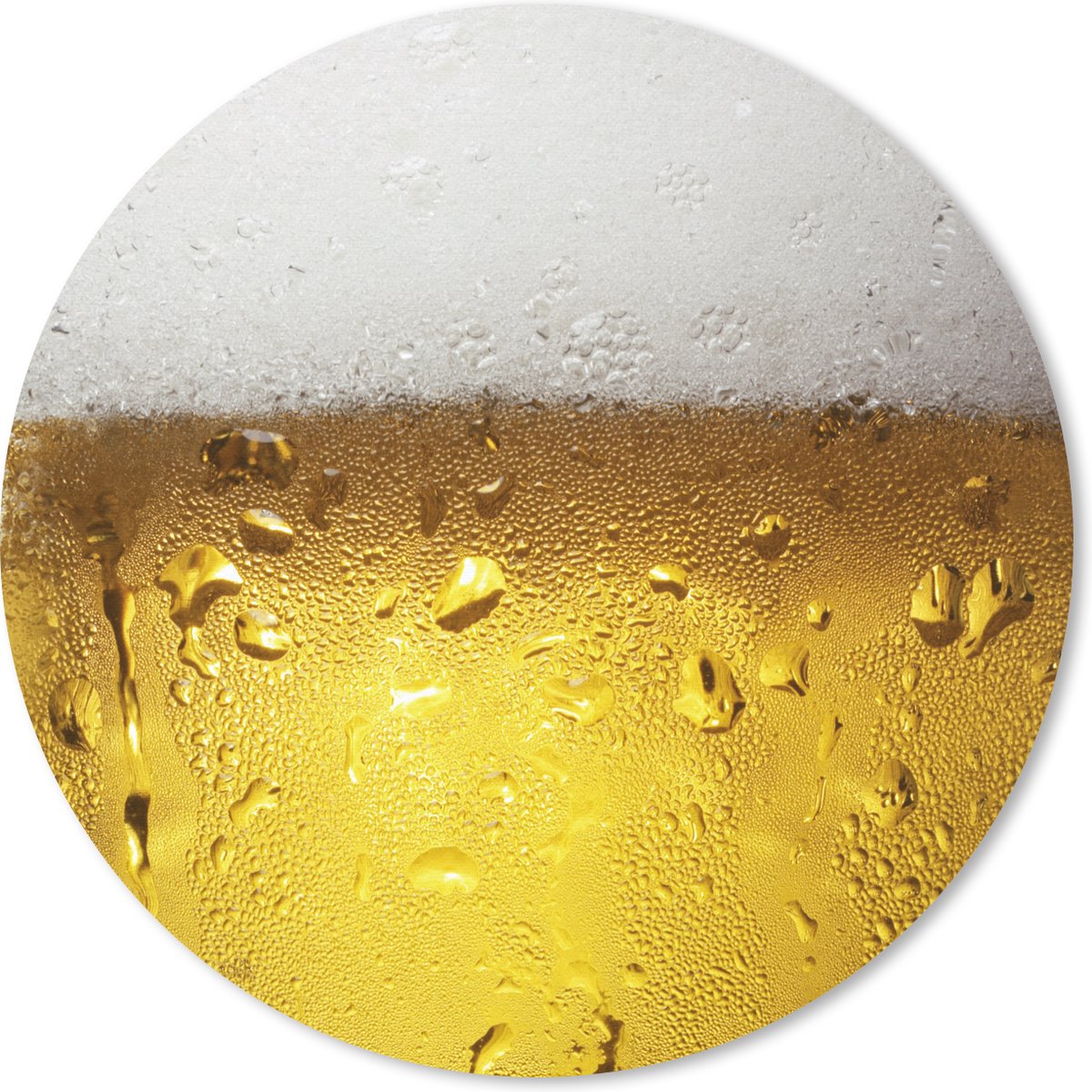 Muismat rond 30x30 cm - Mousepad Overvol glas bier met condensatie - Ronde muismatten