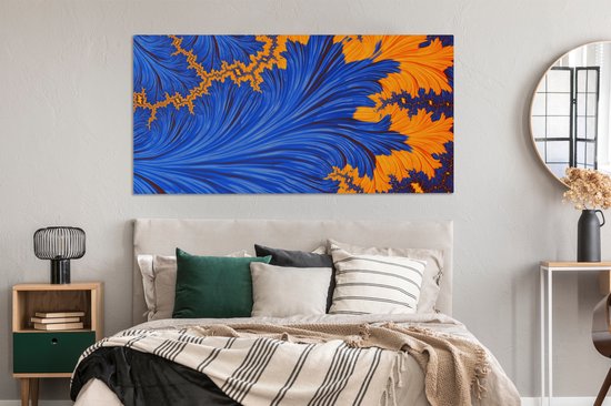 Toile Peinture Feuilles - Art - Psychédélique - 160x80 cm - Décoration murale