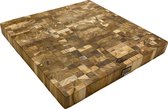 The Teakstore® - Snijplank - Hout - Butcher Block - Hakblok - Luxe snijplank - Vierkant - 45 x 45 x 5.0 cm