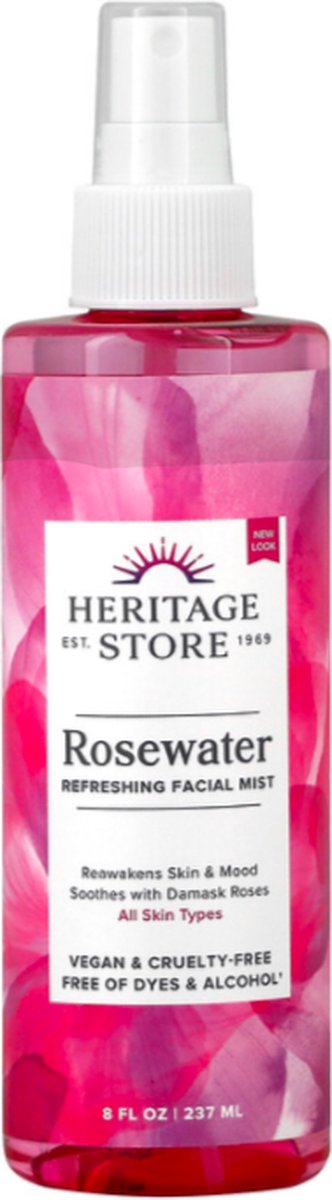 Heritage Store - Rozenwater - 240ml - Rozenwater Biologisch - Rozenolie - Rosewater - Huid & Gezicht - Vegan