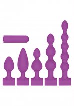 Silicone USB-Rechargeable Anal Set - Purple - Butt Plugs & Anal Dildos