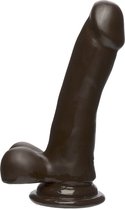 The D - Slim D - 6 Inch With Balls Firmskyn - Chocolate - Realistic Dildos