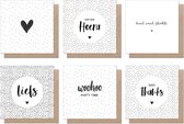 Kaartenset | Hofje van Kieka | Zwart-Wit | 6 kaarten