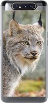 Geschikt voor Samsung Galaxy A80 hoesje - Lynx - Bos - Grijs - Siliconen Telefoonhoesje