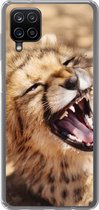 Geschikt voor Samsung Galaxy A12 hoesje - Cheetah - Dier - Close up - Siliconen Telefoonhoesje