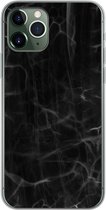 Geschikt voor iPhone 11 Pro hoesje - Marmer print - Patronen - Zwart - Siliconen Telefoonhoesje