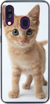 Coque Samsung Galaxy A40 - Chat - Rouge - Chaton - Filles - Enfants - Garçons - Enfant - Coque de téléphone en Siliconen