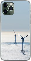 Geschikt voor iPhone 11 Pro hoesje - Noordzee - Windmolen - Zon - Siliconen Telefoonhoesje
