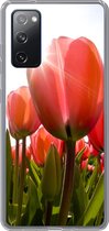 Geschikt voor Samsung Galaxy S20 FE hoesje - Bloemen - Tulpen - Zon - Siliconen Telefoonhoesje