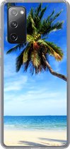 Geschikt voor Samsung Galaxy S20 FE hoesje - Palmbomen - Strand - Zee - Siliconen Telefoonhoesje