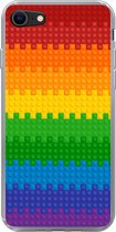 Geschikt voor iPhone 8 hoesje - Patoon - Regenboog - Siliconen Telefoonhoesje