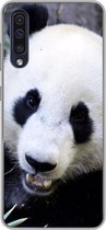 Geschikt voor Samsung Galaxy A30s hoesje - Panda - Dier - Bladeren - Siliconen Telefoonhoesje