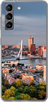 Geschikt voor Samsung Galaxy S21 hoesje - Rotterdam - Skyline - Boom - Siliconen Telefoonhoesje