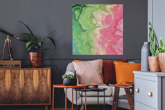 Muurstickers - Sticker Folie - Verf - Kunst - Psychedelisch - 80x80 cm - Plakfolie - Muurstickers Kinderkamer - Zelfklevend Behang - Zelfklevend behangpapier - Stickerfolie