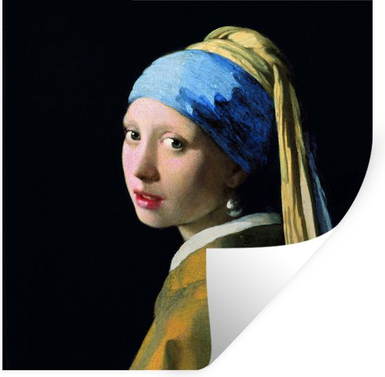 Muurstickers - Sticker Folie - Meisje met de parel - Johannes Vermeer - 80x80 cm - Plakfolie - Muurstickers Kinderkamer - Zelfklevend Behang - Zelfklevend behangpapier - Stickerfolie