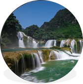 WallCircle - Wall Circle - Wall Circle - Chutes d'eau - Montagnes - Nature - Aluminium - Dibond - 90x90 cm - Intérieur et Extérieur