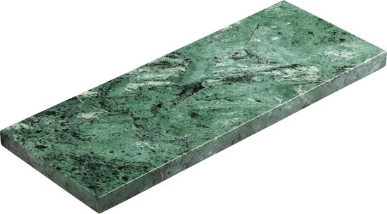 Marmer - dienblad rechthoek S - groen marmer - 10x25cm - rond marmer dienblad - vierkant marmer dienblad - decoratie schaal - tapasplank - serveerplank