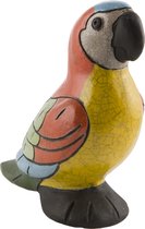 Crazy Clay Raku Classic - papegaai - geel/rood/groen - raku geglazuurd beeld