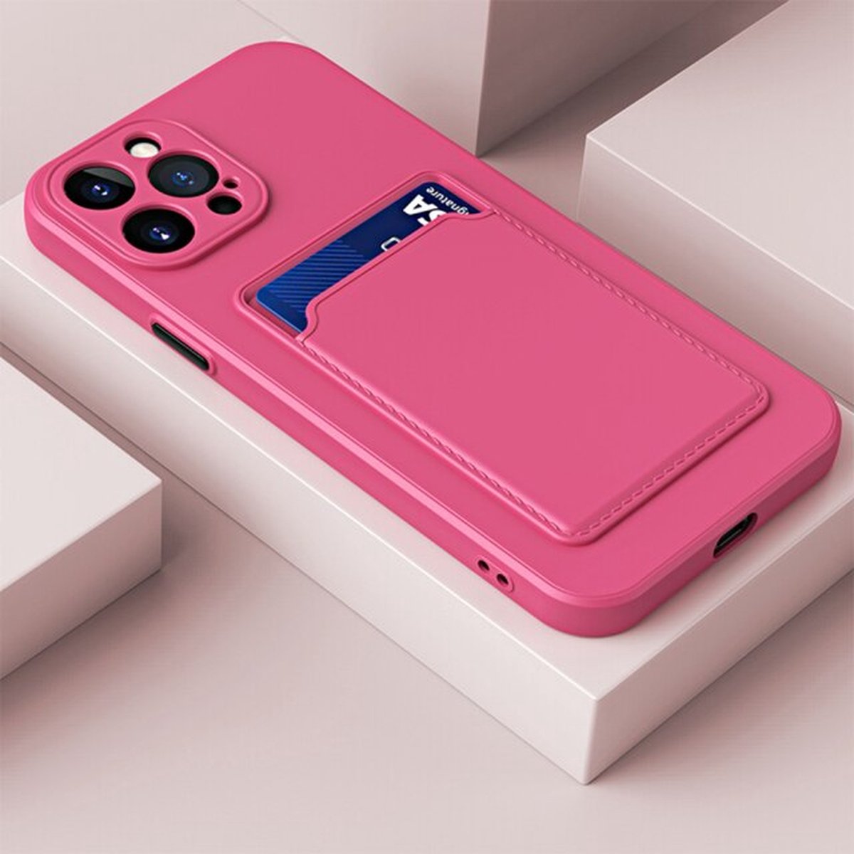 Backcover met kaarthouder Set voor Xiaomi Mi 11i / Poco F3 _ Pruimrood