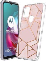 iMoshion Hoesje Geschikt voor Motorola Moto G30 / Moto G20 / Moto G10 Power / Moto G10 Hoesje Siliconen - iMoshion Design hoesje - Roze / Meerkleurig / Goud / Pink Graphic