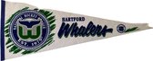 USArticlesEU - Hartford Whalers - NHL - Vintage - 90s - Vaantje - Ijshockey - Hockey - Ice Hockey -  Sportvaantje - Pennant - Wimpel - Vlag - Wit/Blauw/Groen - 31 x 72 cm