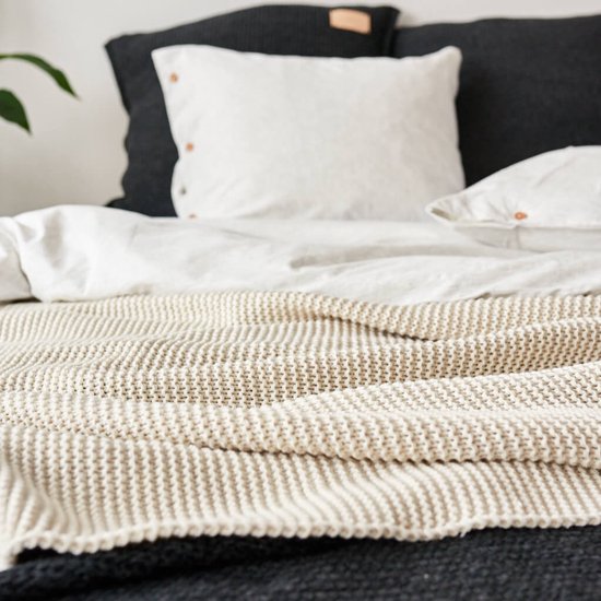 DEKEN WARM FEELING BEIGE BLANKET PLAID MOYHA bol