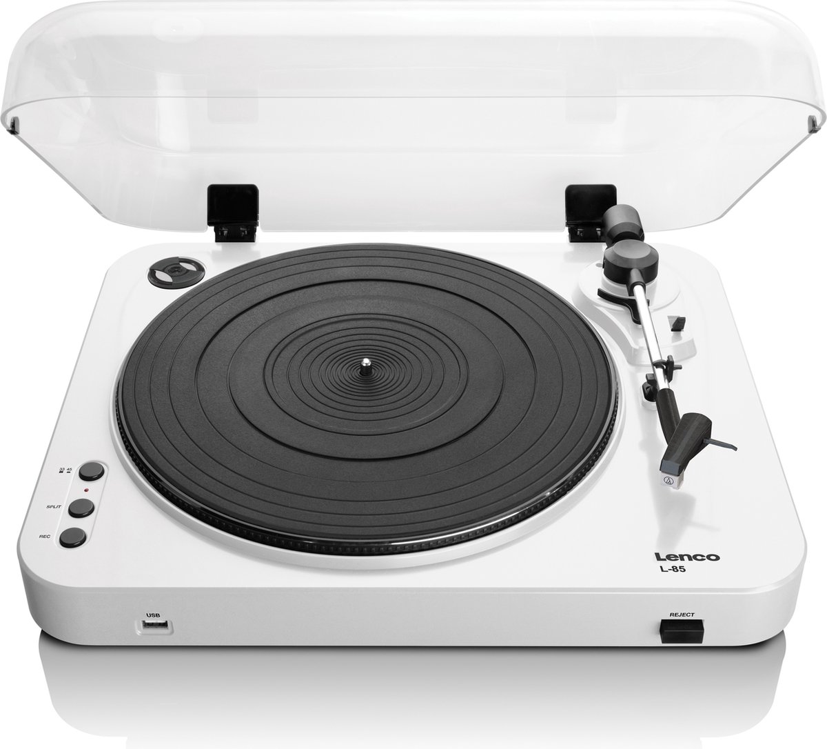 Lenco L-85 White - Platenspeler met USB - Stereo - Stofkap - Wit