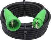 Verlengsnoer - 30 meter - 3G1.5 - Neopreen - IP44 - Randaarde - Groene stekkers - Verlengkabel