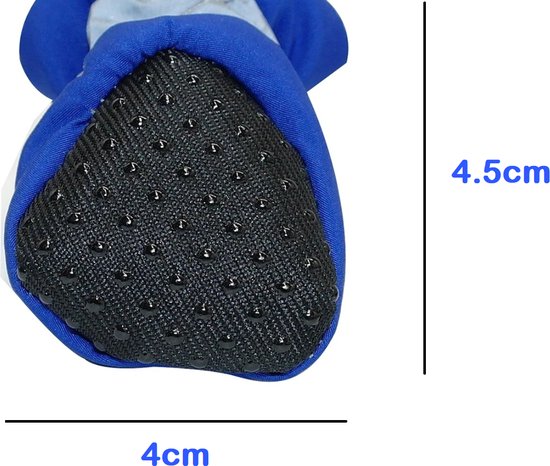 Hondenschoenen - Gripzolen - Elastische Sluiting - Spatbestendig - 4 St. - Blauw – 4,5 x 4 cm