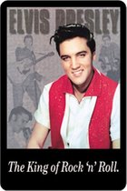 The King Of Rock N Roll Elvis Presley Metalen Bord 20 x 30 cm