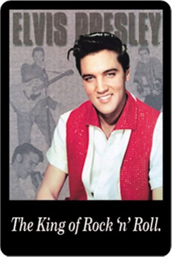 The King Of Rock N Roll Elvis Presley Metalen Bord 20 x 30 cm