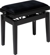 Stagg PBH 390 BKM VBK - Pianobank, hydraulisch, mat zwart, met zwart fluwelen zitting - zwart (mat)