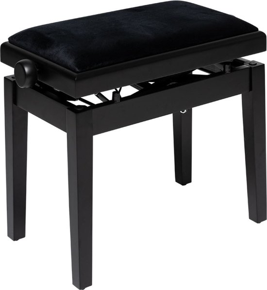 Banc De Piano Hydraulique Stagg PBH 780 VBK - Hauteur Réglable 45,7-58,4 Cm, Velours Noir Ignifuge - 2