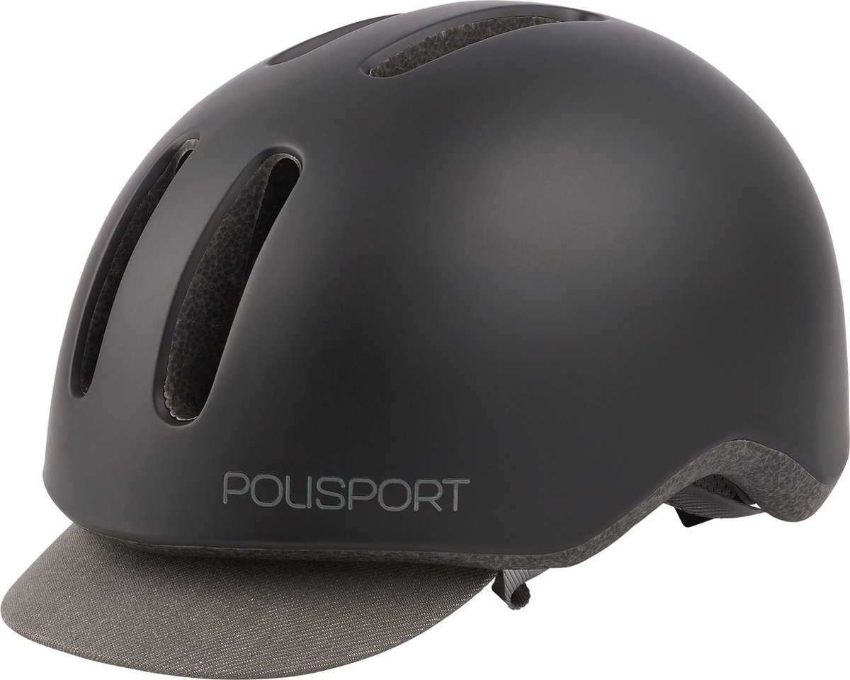 Polisport Commuter fietshelm - Maat L (58-61cm) - Mat Zwart/grijs