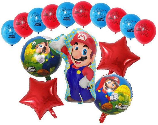 Mario Ballonnen - 15 Stuks - Super Mario Ballonnen - Mario - Super Mario - Verjaardag Ballonnen - Mario Party - Luigi