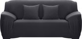 Bankhoes voor 2 Zitsbanken - Zwarte Zetelhoes - Stretch Bankbeschermer - Sofa Cover met Effen Kleur - 145-185 cm