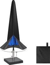 Volcan Parasolhoes voor Staande Parasol - Waterdicht - Oxford 420D - Met Rits, Trekkoord, Stok en Opberghoes - Zwart