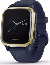 Bol.com Garmin Venu Sq Music Health Smartwatch - Sporthorloge met GPS Tracker - 5ATM Waterdicht - Captain Blue/Light Gold - Maat... aanbieding