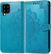 Bloem mandala blauw agenda book case hoesje Samsung Galaxy A22 4G