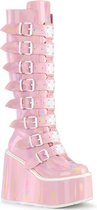 DemoniaCult - SWING-815 Plateau Laarzen - US 8 - 38 Shoes - Roze/Wit