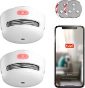 X-Sense XS01-WT Slimme rookmelder met wifi - 2 Rookmelders - Met magneet montage - Tuya Smart Home - Voldoet aan Europese norm - Brandalarm zonder boren