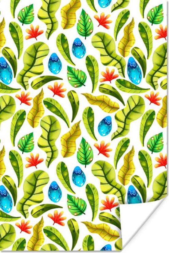 Poster 20x30 cm - Jungle - Design - Bladeren - Posters - Kamer decoratie - Wanddecoratie woonkamer - Muurdecoratie slaapkamer