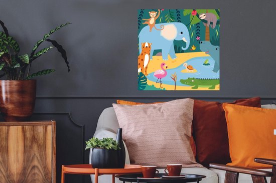 Affiche Jungle - Éléphant - Animaux - 50x50 cm