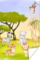 Affiche Jungle - Animaux - Enfants - 20x30 cm