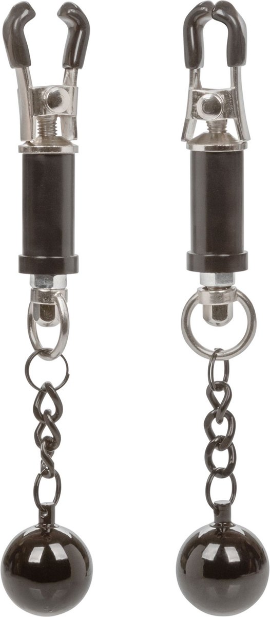CalExotics - Weighted Twist Nipple Clamps - Bondage / SM Nipple clamps Zilver
