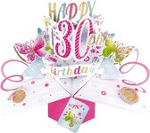 3D Pop-up wenskaart met envelop – Happy 30th Birthday