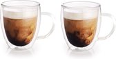 2x Dubbelwandige theeglazen/koffieglazen 200 ml - 28 cl - Thee/koffie drinken - Glazen voor thee en koffie
