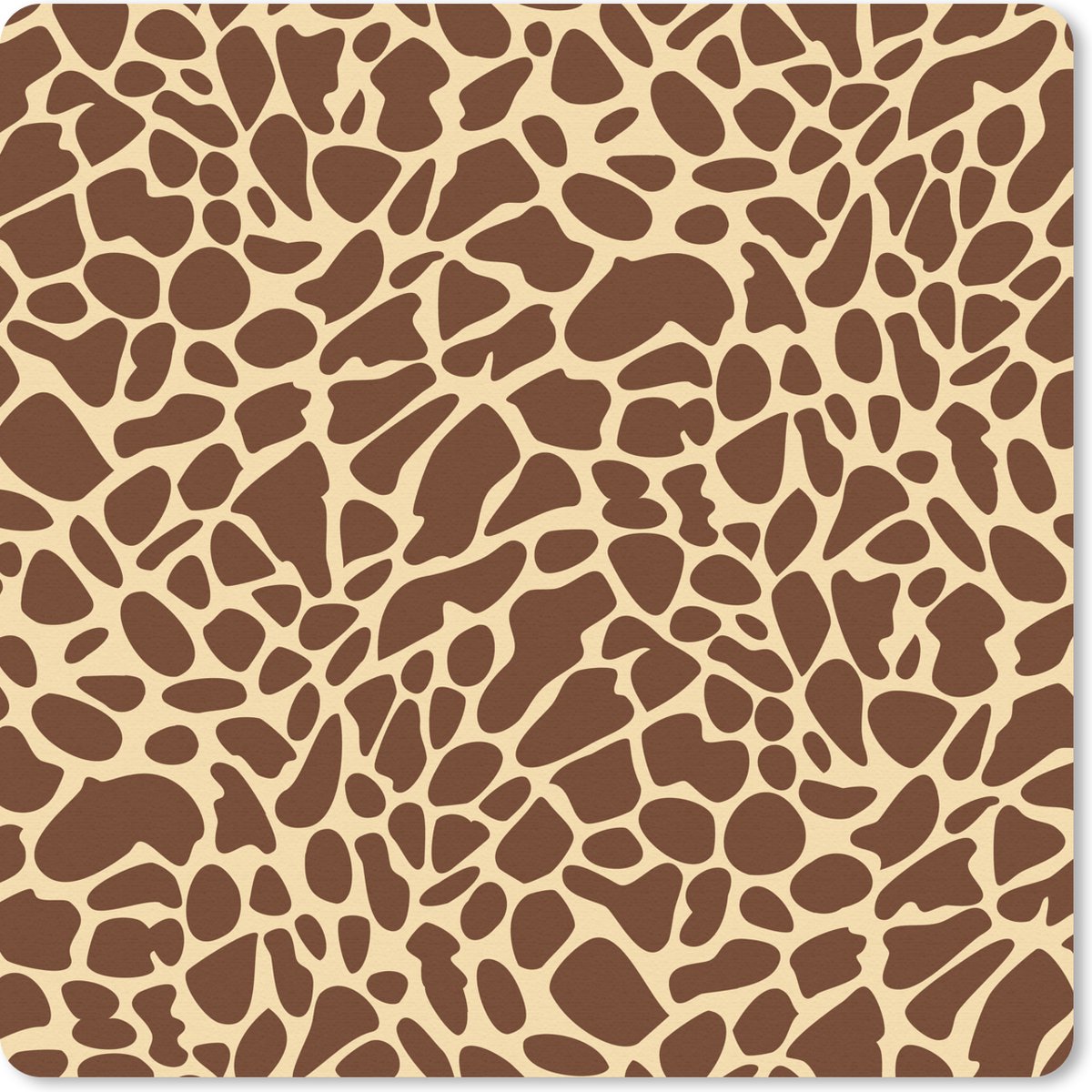 Muismat 30x30 cm - Mousepad Dierenprint - Giraffe - Bruin - Muismatten