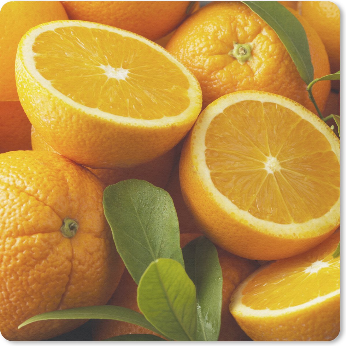 Muismat 30x30 cm - Mousepad Sinaasappel - Fruit - Oranje - Muismatten